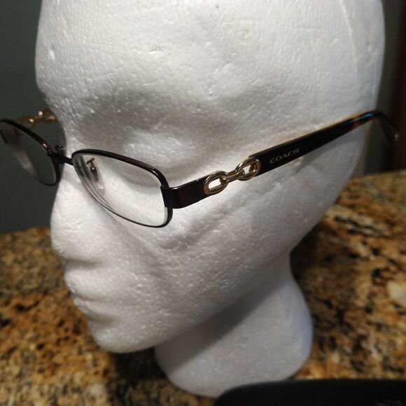 Coach HC 5054 Faina 9187 Eyeglasses Satin Brown Tortoise Gold 49-17-135 w/ Case - Picture 3 of 11